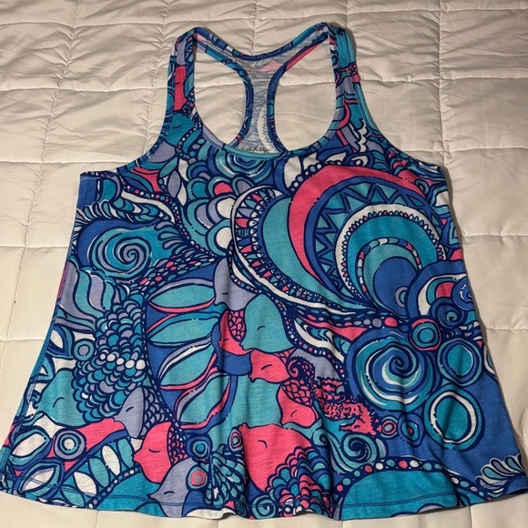 Lilly Pulitzer Sea Jewels Luxletic Racerback Tank Top - Picture 1 of 8